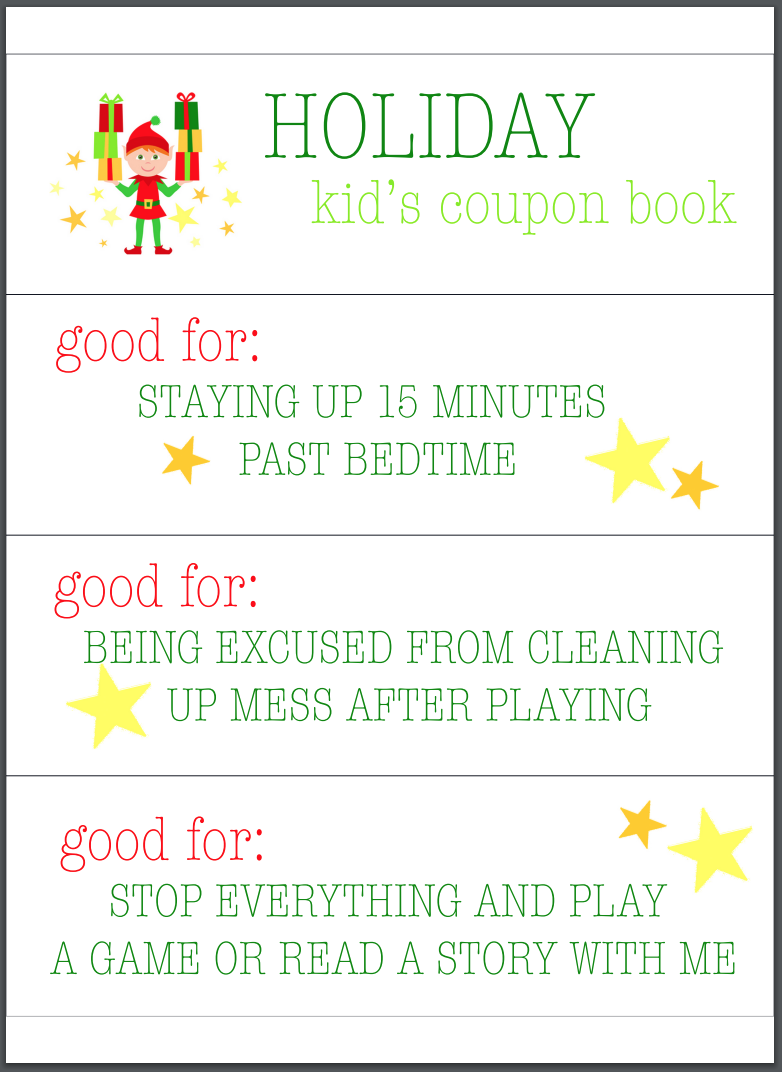 Parenting Hack Free Printable Kid s Coupon Book For The Holidays Modern Parents Messy Kids