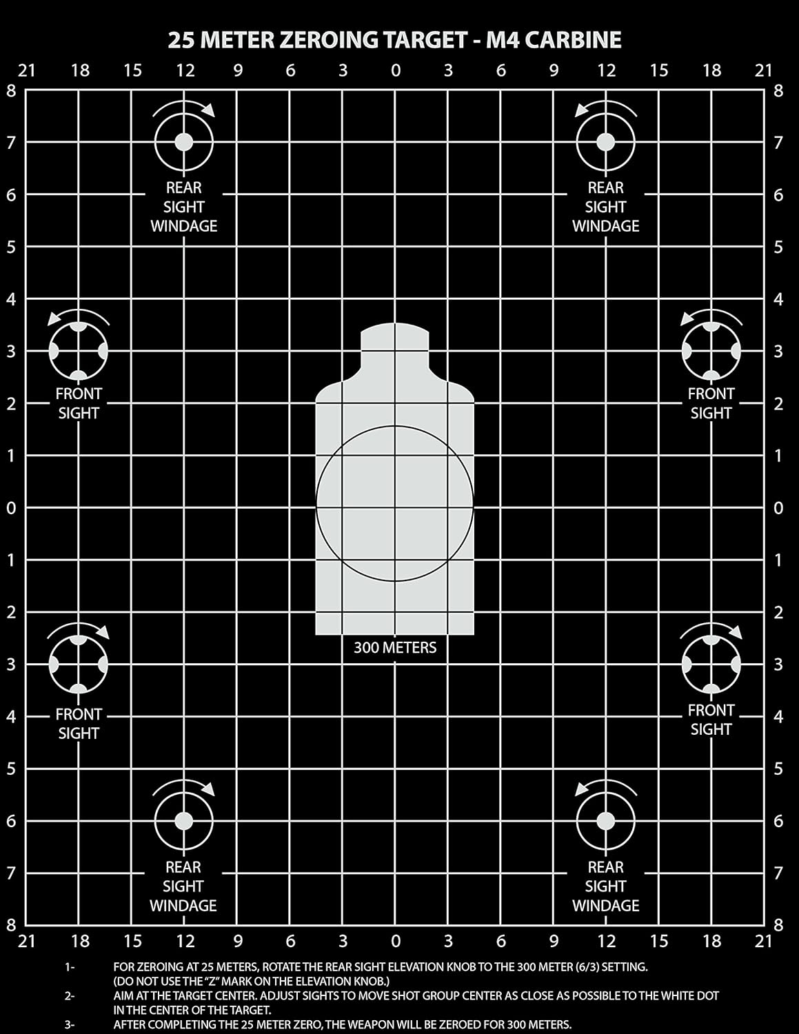 M4 10m Zero Target Printable