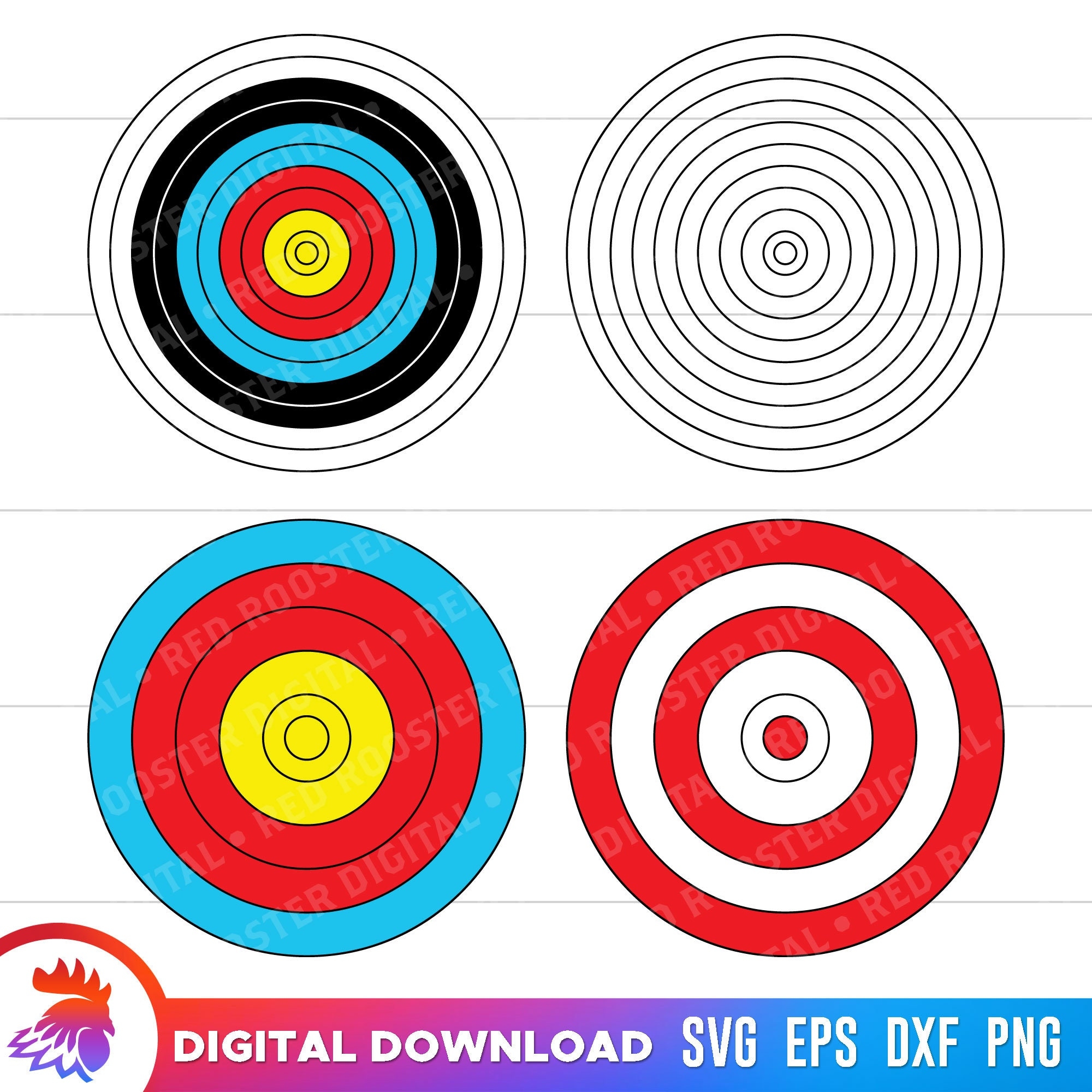 Printable Archery Target Archery Target SVG Archery Target Cut Files DIY Archery Target Digital File Digital Download Bowhunting Target Etsy Canada
