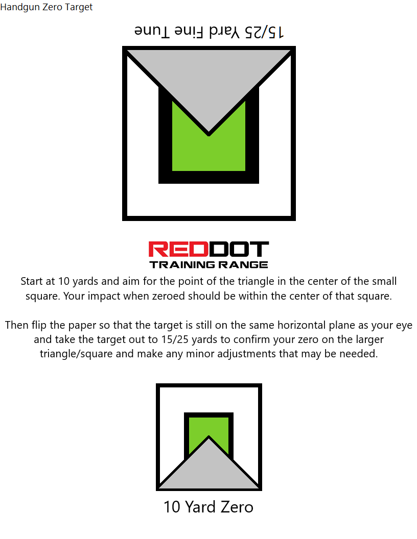 Printable Targets For Zeroing Holographic Sights