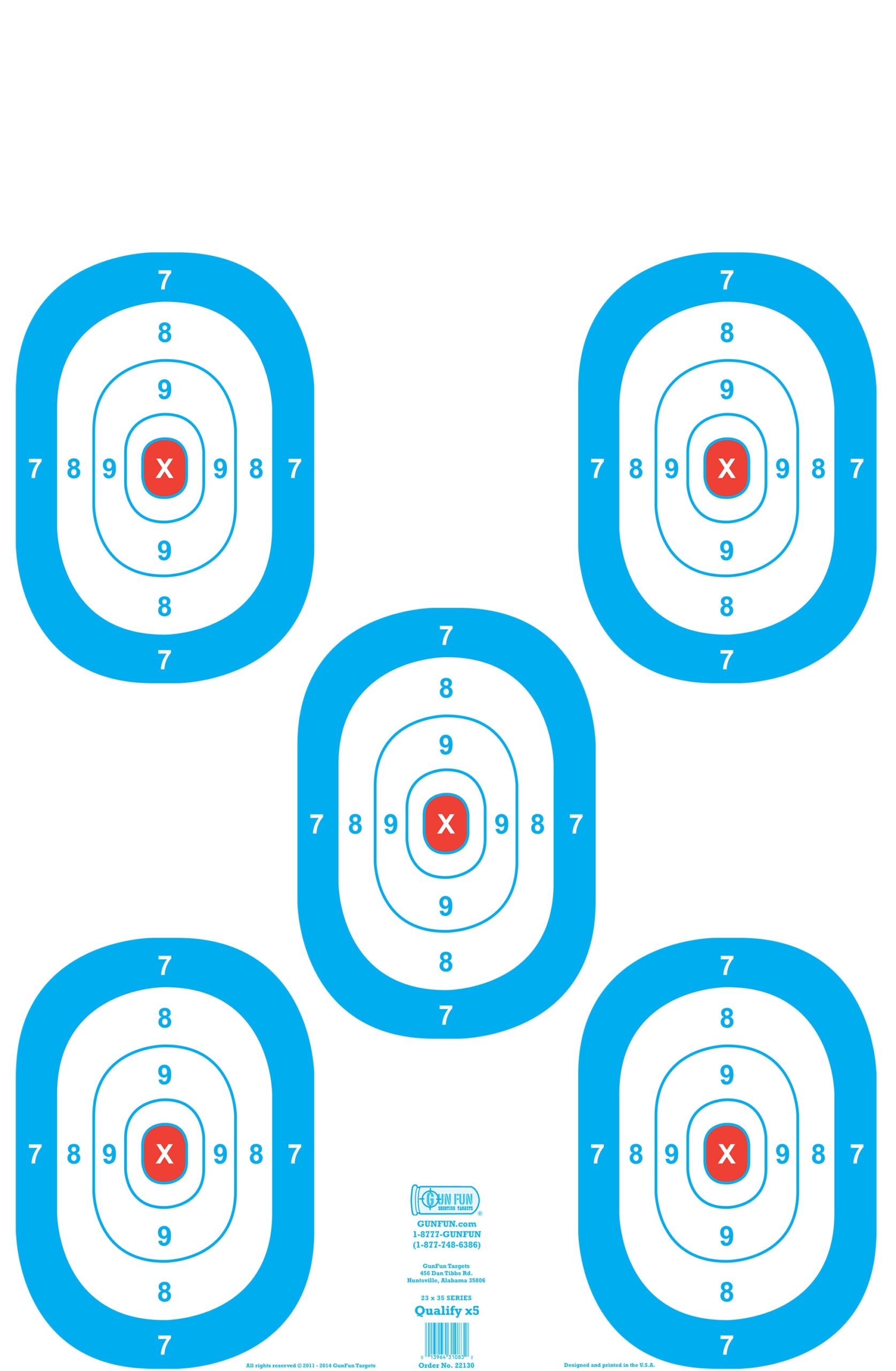 Printable Oval Shooting Range Targets