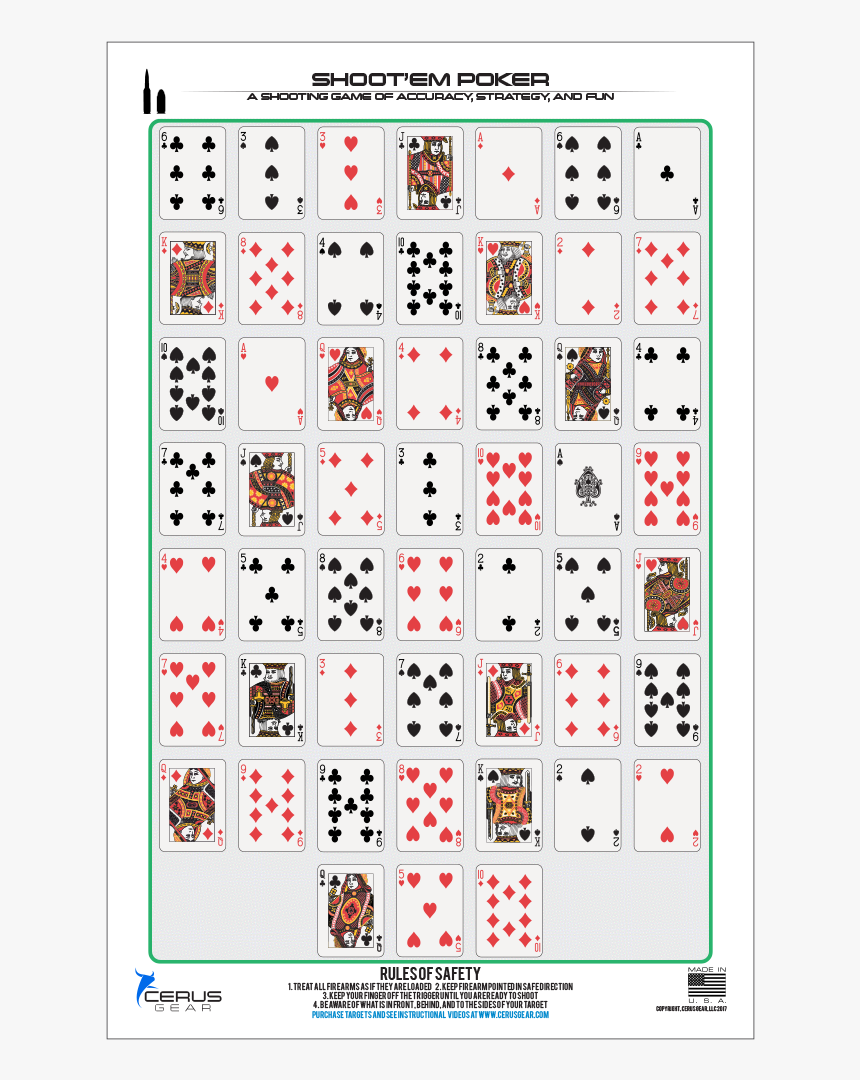 Shoot Em Up Poker Target Full Deck Of Playing Cards HD Png Worksheets Library
