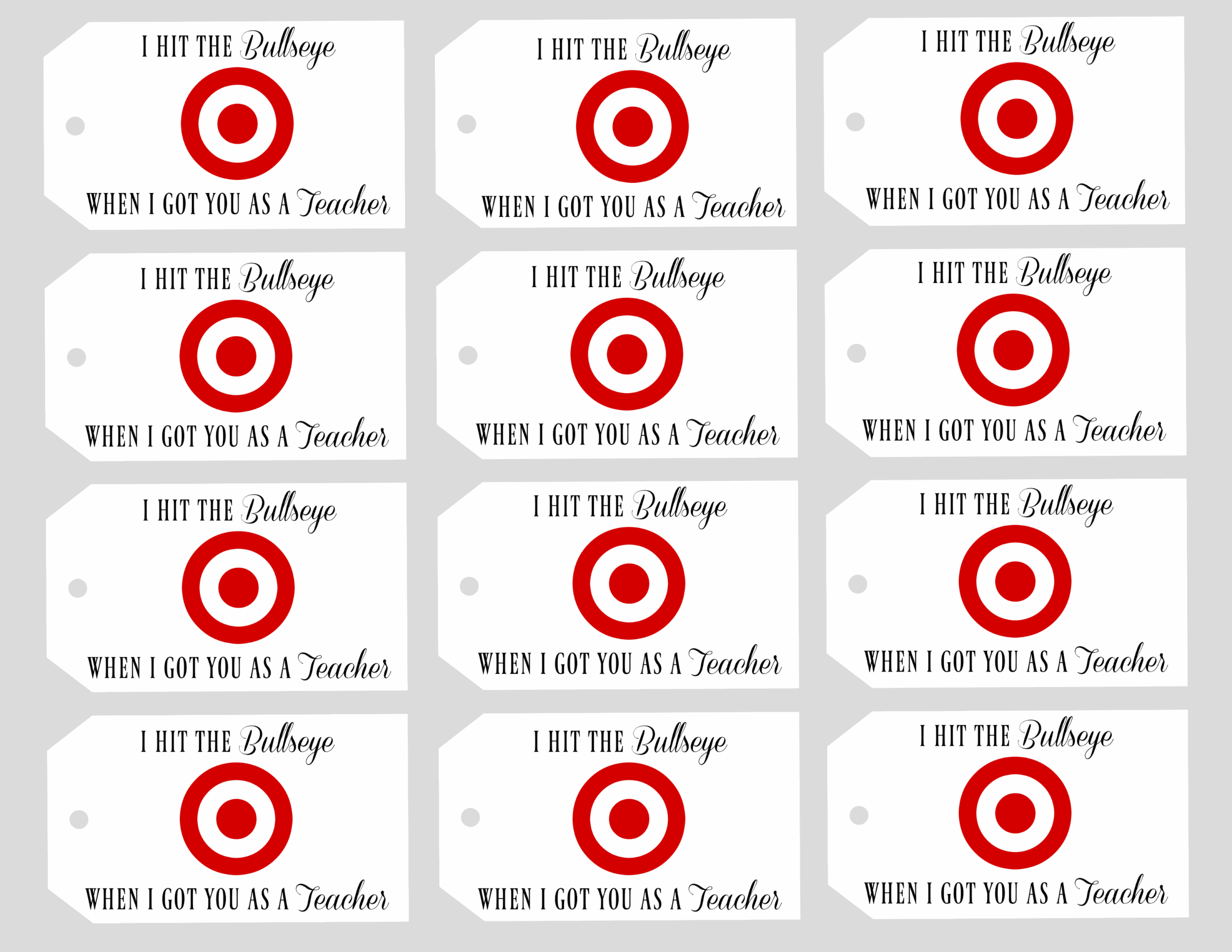 Target Bullseye Teacher Gift Idea Free Printable Seeing Dandy Blog