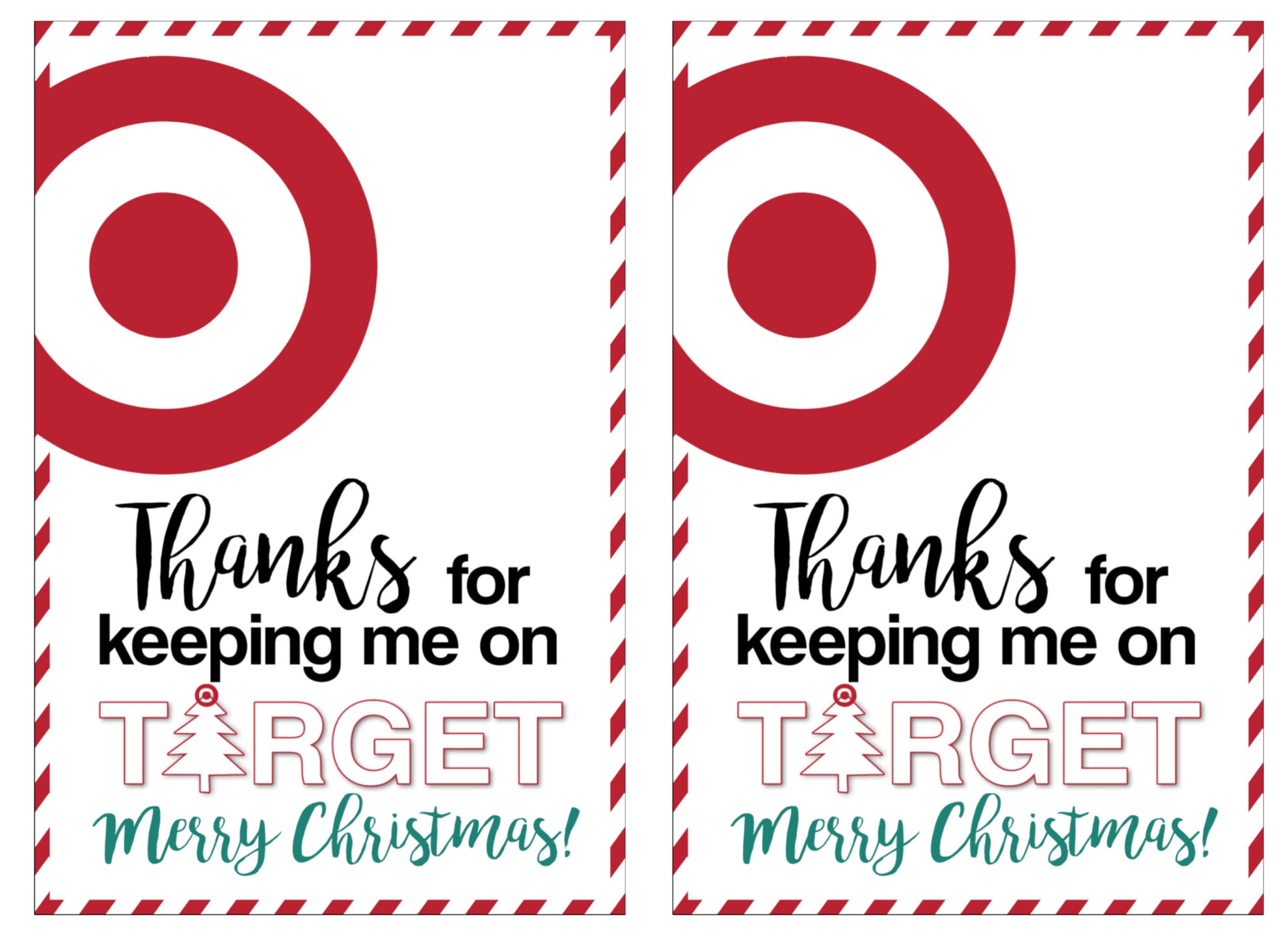 Target Gift Card Teacher Christmas Printable