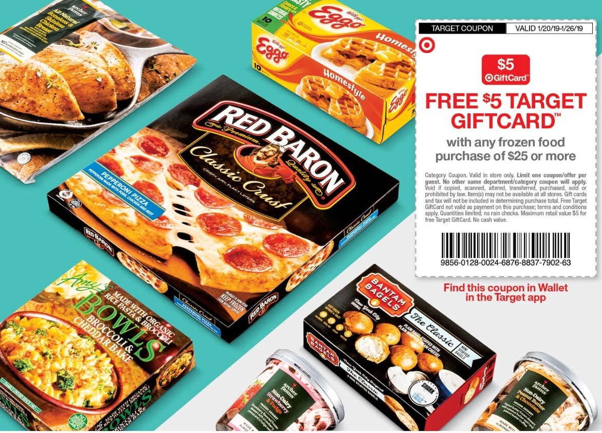 Target Coupon 5 Gift Card With 25 Frozen Food Purchase Southern Savers