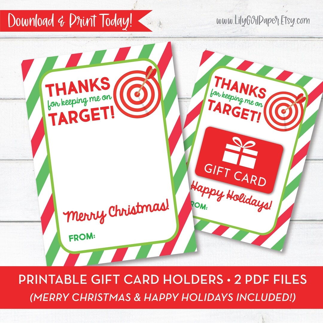 Target Gift Card Holder Christmas Card Happy Holidays Gift INSTANT DOWNLOAD Printable Teacher Gift Coach s Gift Bus Driver Gift 314 Etsy