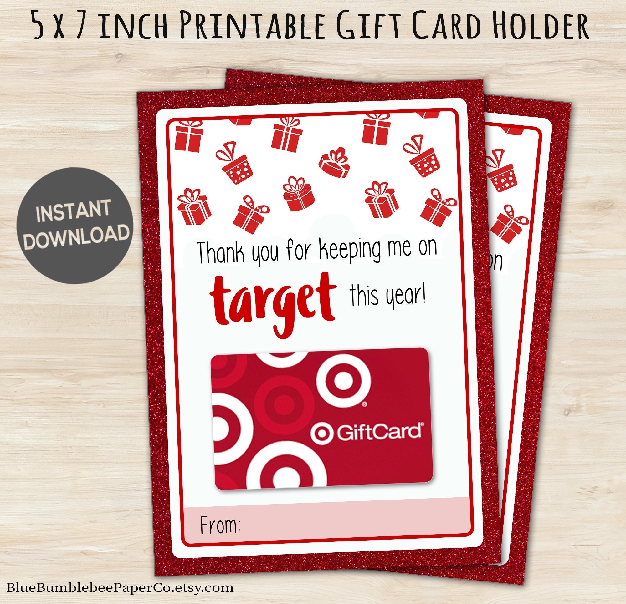 Target Gift Card Holder Printable
