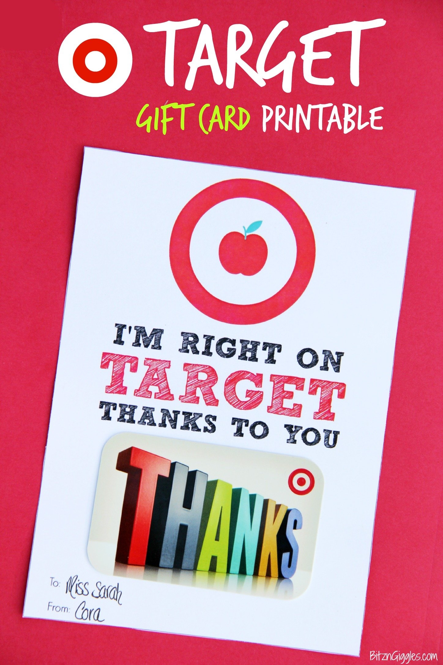 Target Gift Card Teacher Printable