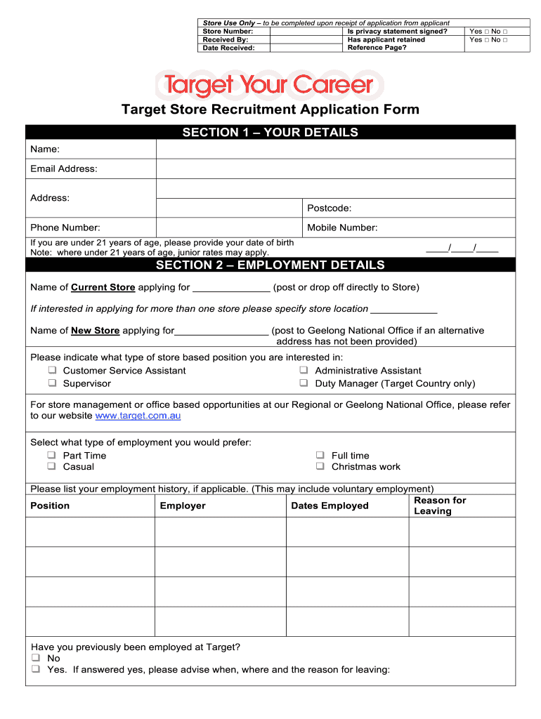 Target Job Application Pdf Fill Online Printable Fillable Worksheets Library