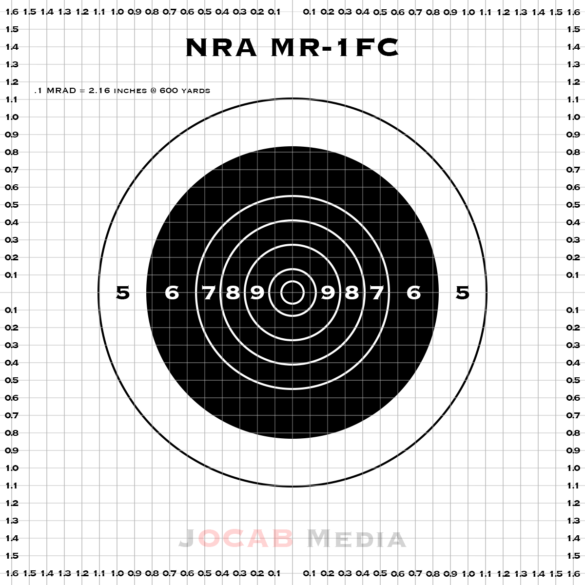 600 Yard Zero Target Printable