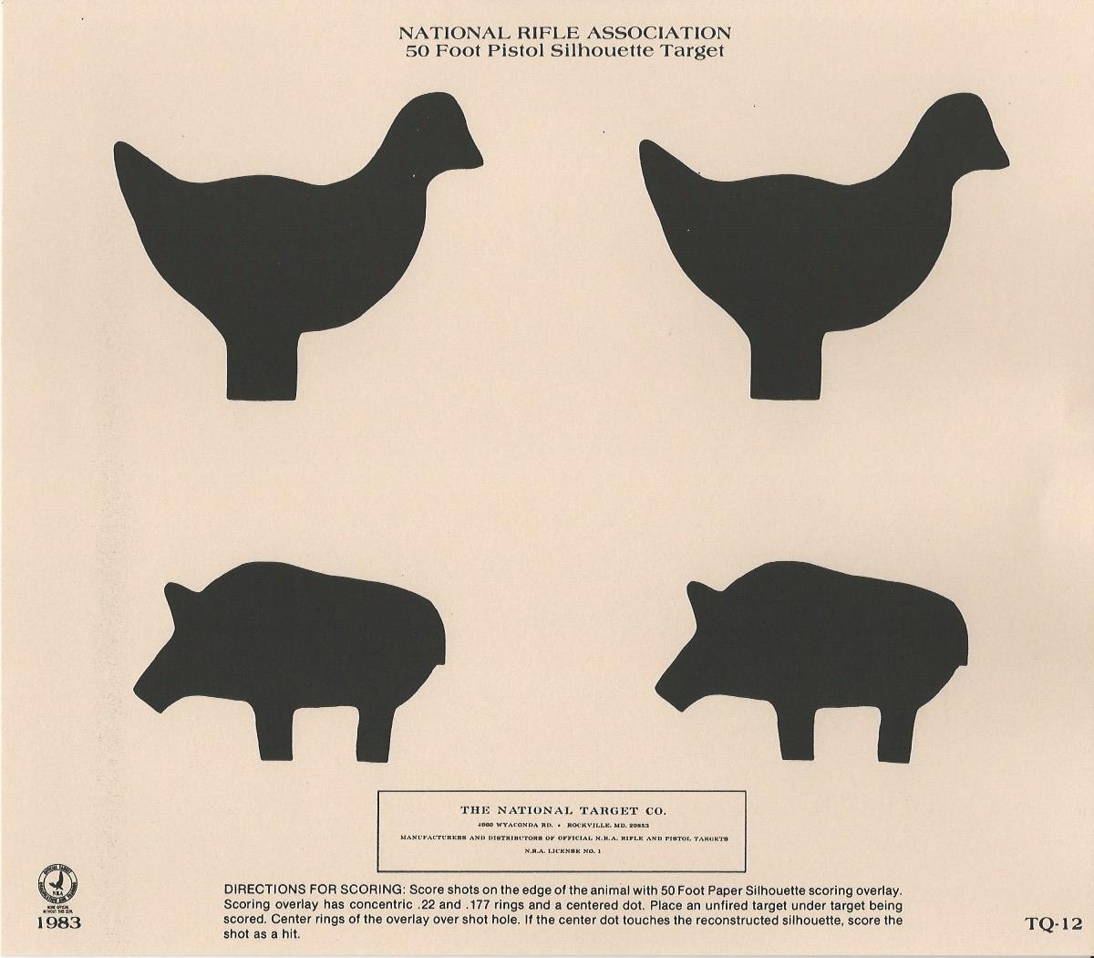 Printable Nra Silhouette Targets Chicken