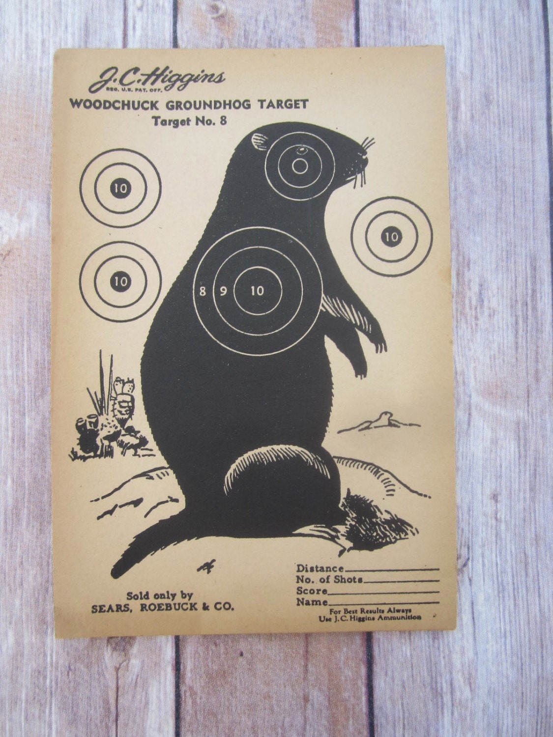 Vintage Printable Woodchuck, Groundhog Target