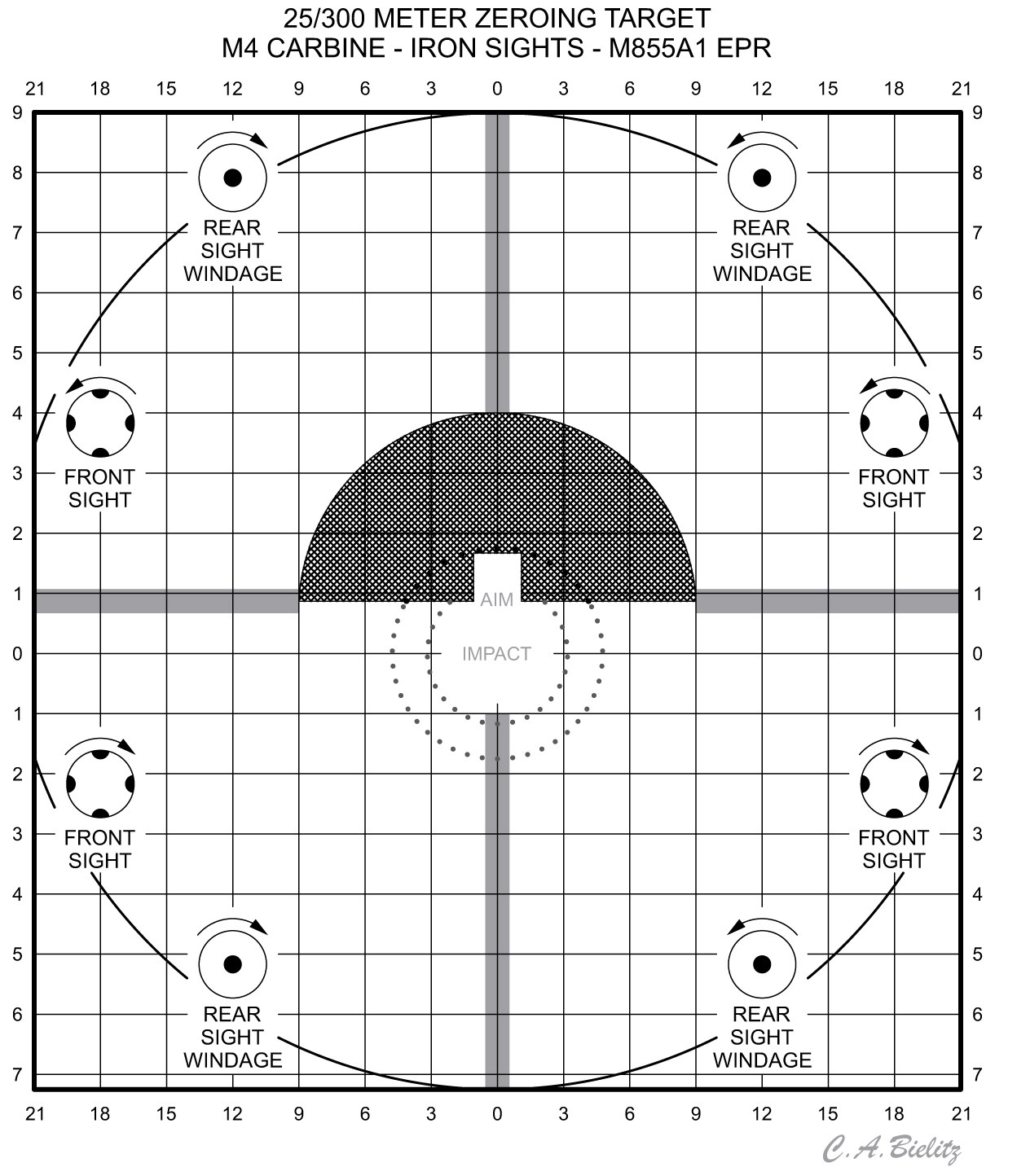 Zero In Target Printable Open Sight